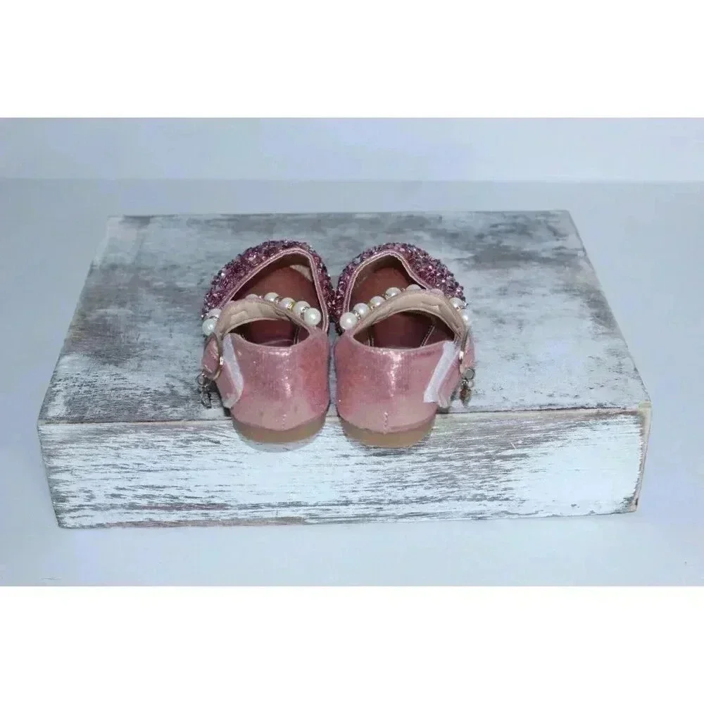 Ecosoft‎ Girls Embellished Sequin Beaded Dress Shoes Size 3.5, 6 to 9 Months